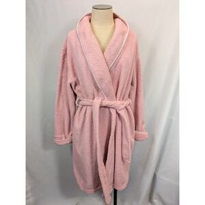 Gilligan & O'Malley Pink Sherpa Fleece Robe S/M Plush Bathrobe Belted NWT Soft